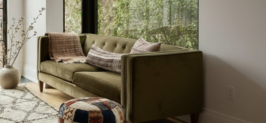 moroccan leather pouf ottoman – handmade tan leather footstool – boho moroccan ottoman – handmade home decor